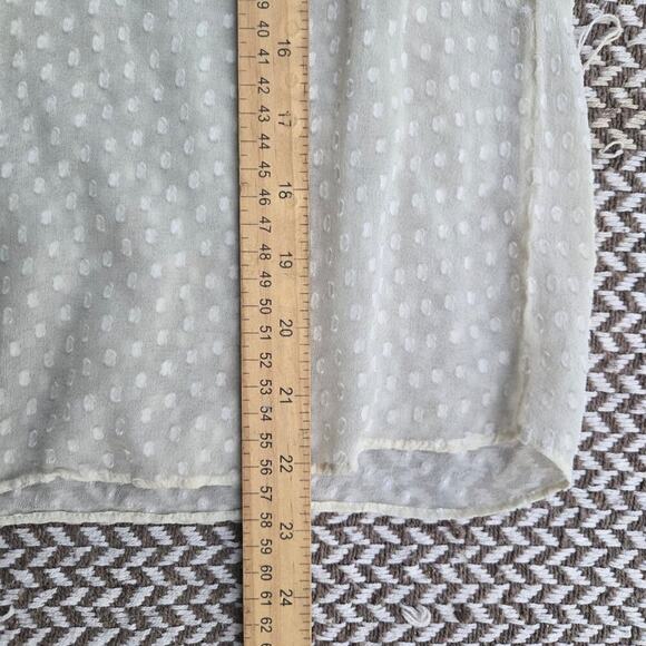 Meadow Rue Women 100% Silk Ivory Sheer Embroidered Top S Boho Romantic Festival - Picture 10 of 10